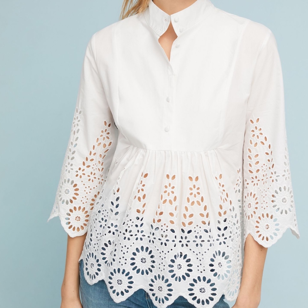 Anthropologie Moira Cutout Blouse by Monarc